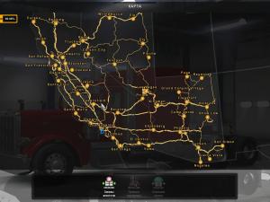 Сохранение: 50 ур, $100 млн, 12 гаражей, карта 100% для American Truck Simulator (v1.5+)