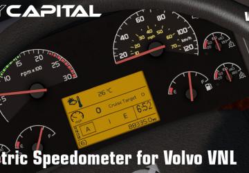 Мод Metric Speedometer for Volvo VNL версия 2.0 для American Truck Simulator (v1.35.x, 1.36.x)