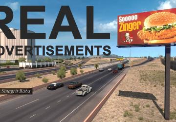 Мод Real Advertisements версия 1.8 для American Truck Simulator (v1.37.x, - 1.39.x)
