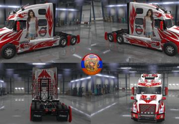Мод Скинпак Металлик рейсинг для Volvo VNL 2019 v2.0 для American Truck Simulator (v1.35.x)