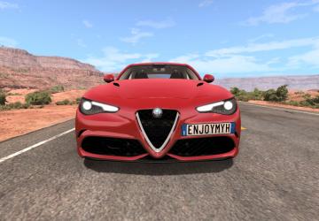 Мод Alfa Romeo Giulia Quadrifoglio версия 1.0 для BeamNG.drive (v0.16)