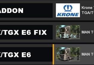 Мод Tandem Krone addon for  MAN TGX E6 версия 2.2 (18.11.20) для Euro Truck Simulator 2 (v1.39.x, 1.40.x)