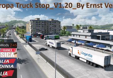 Карту Europa Truck Stop версия 1.20 для Euro Truck Simulator 2 (v1.36.x, 1.37.x)