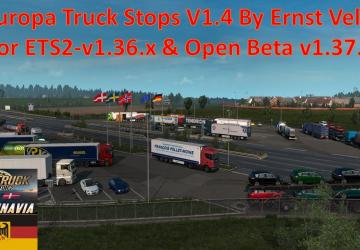 Карту Europa Truck Stop версия 1.40 для Euro Truck Simulator 2 (v1.36.x, 1.37.x)