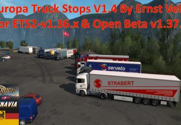 Карту Europa Truck Stop версия 1.40 для Euro Truck Simulator 2 (v1.36.x, 1.37.x)