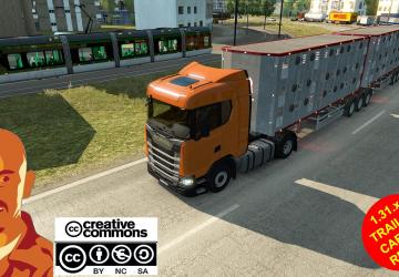 Мод Fiegl Animal Transport Trailer (single & double) v1.2 для Euro Truck Simulator 2 (v1.31.x)