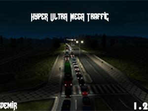 Мод Hyper Ultra Mega Traffic версия 25.08.17 для Euro Truck Simulator 2 (v1.28)