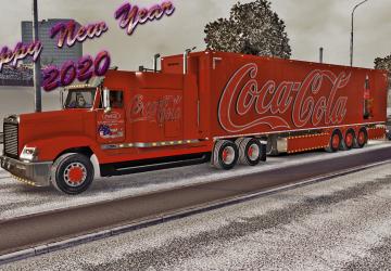 Мод Комбо пак «Coca-Cola» на Freightliner FLD v1.0 для Euro Truck Simulator 2 (v1.35.x, 1.36.x)