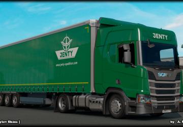 Мод Комбо скин JENTY Green Scania R 2016 версия 1.1 для Euro Truck Simulator 2 (v1.35.x, 1.36.x)