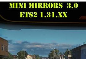Мод Маленькие зеркала / Mini Mirrors версия 3.0 для Euro Truck Simulator 2 (v1.28.x, - 1.34.x)