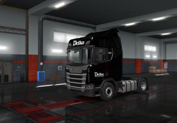 Мод Скин для «Scania S&R Next Gen» «DELKO» версия 1.1 для Euro Truck Simulator 2 (v1.36.x)