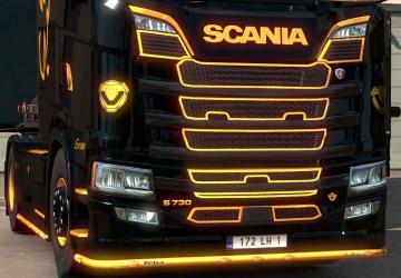 Мод Скин Golden Griffin для Scania S и прицепа v1.0 для Euro Truck Simulator 2 (v1.34.x)