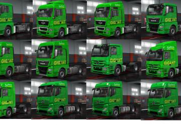 Мод Скин «ГРУЗОВИЧКОФФ» MEGAPACK версия 1.0 для Euro Truck Simulator 2 (v1.35.x)