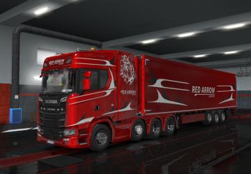 Мод Скин «Scania S Next Gen - Red Arrow Logistics» - «Красная Стрела» v1.0 для Euro Truck Simulator 2 (v1.35.x, - 1.43.x)