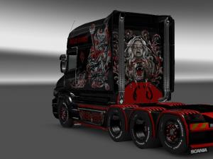 Мод Скин «Skull» для Scania RJL версия 1.0 для Euro Truck Simulator 2 (v1.27)