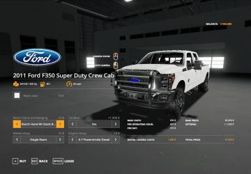 Мод 2011 Ford F350 Crew Cab версия 2.0 для Farming Simulator 2019 (v1.5.х)