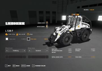Мод Liebherr L538 версия 1.0.0.2 для Farming Simulator 2019 (v1.6.0.0)