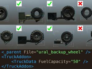 Мод Запасное колесо и топливо версия 03.02.18 для Spintires: MudRunner (v11.12.17)